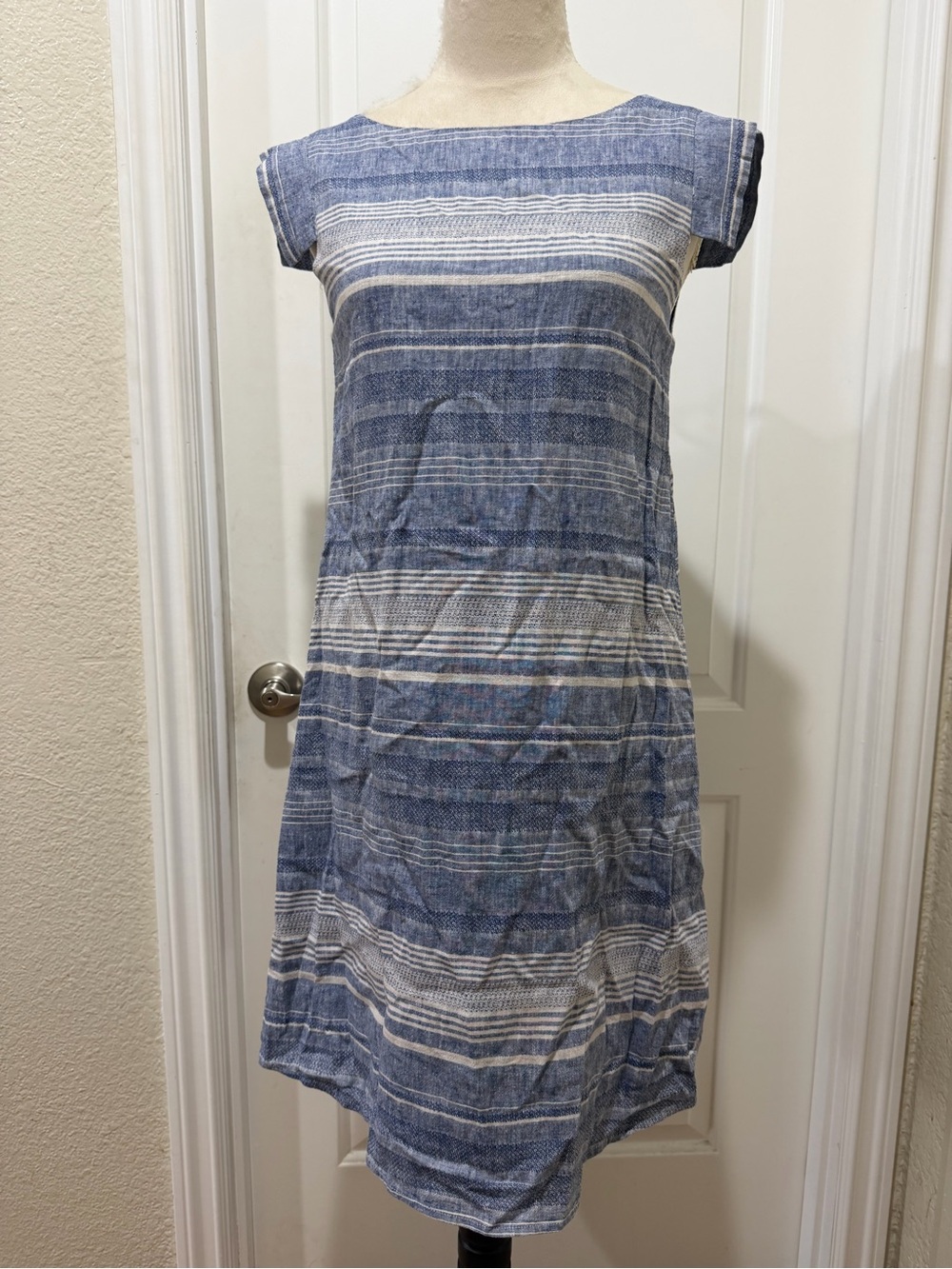 The Coverii Striped Blue and white Mini Dress - Casual Summer Dress